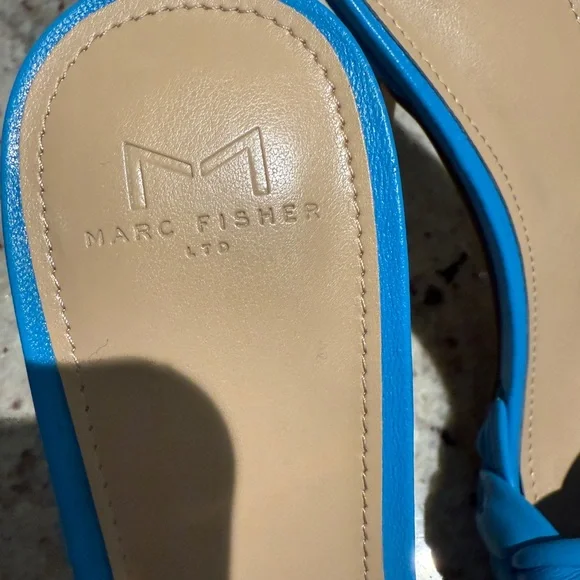 Marc Fisher Vibrant Blue Braided Heels - Picture 4 of 5